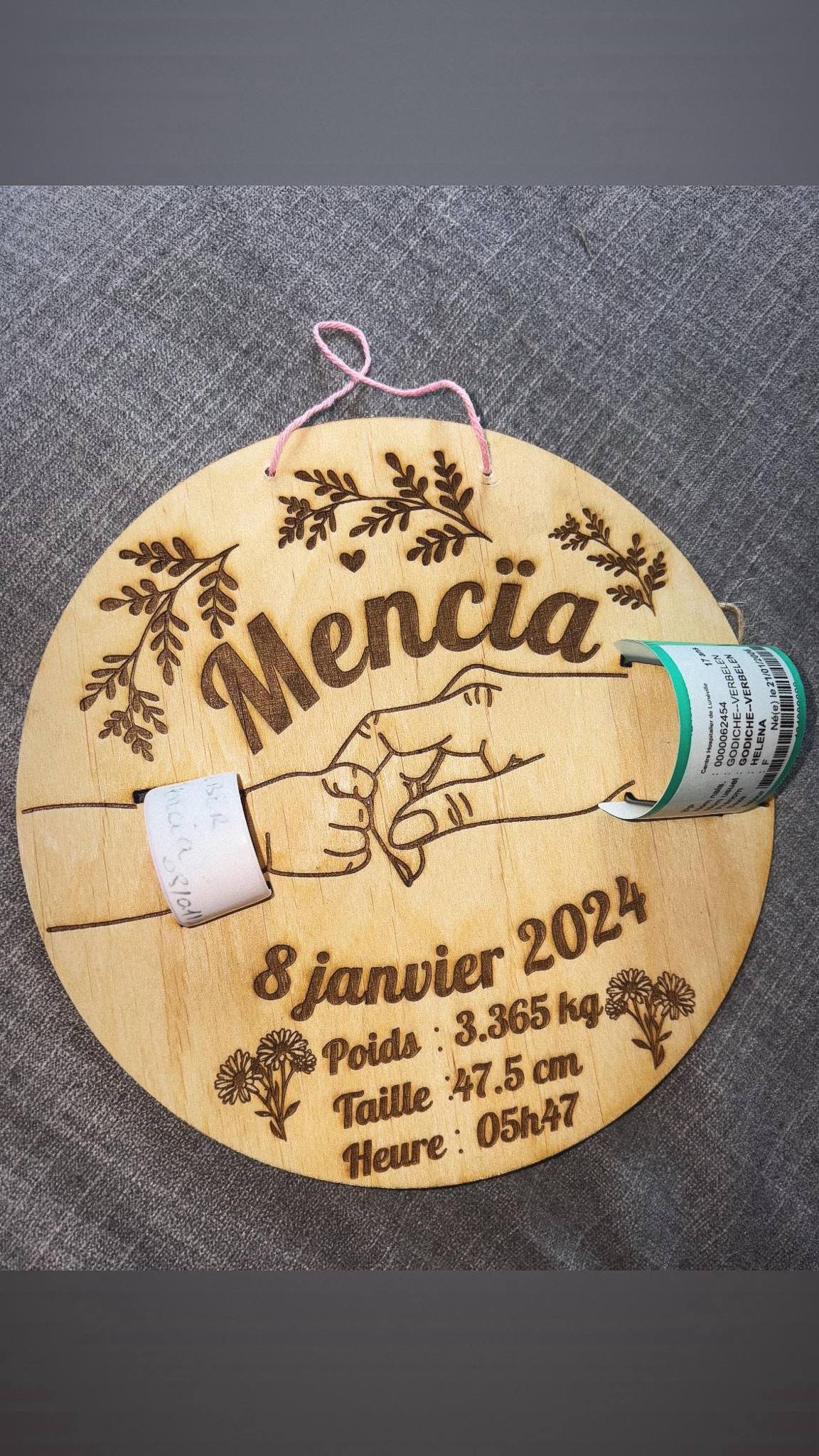 Porte bracelet de naissance