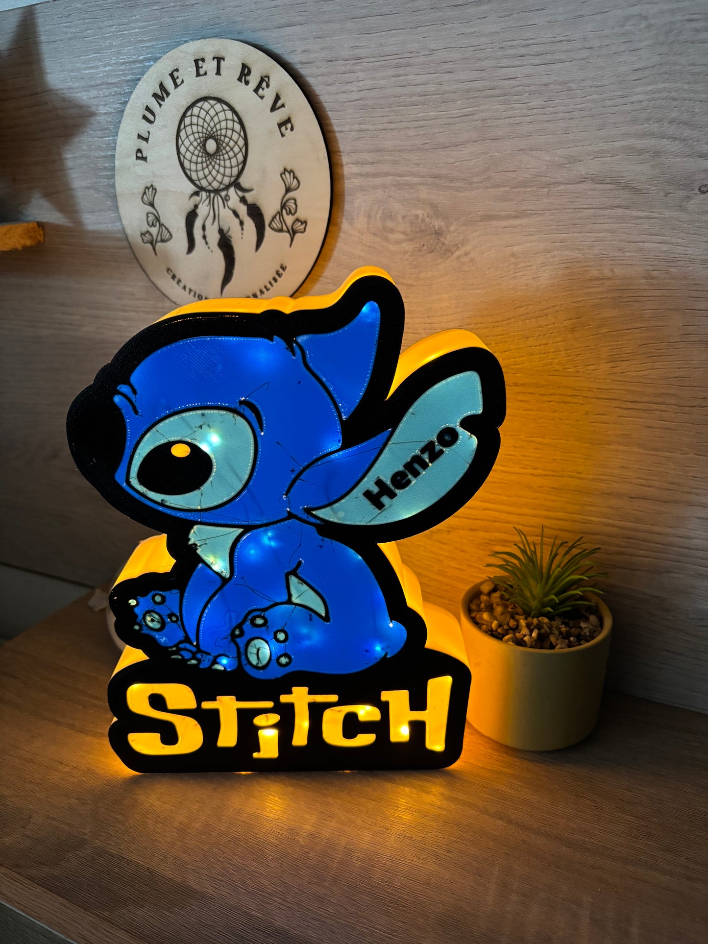 veilleuse stitch avec prénom